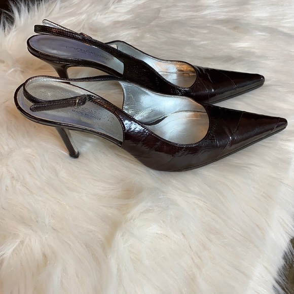 Dolce & Gabbana Shoes - DOLCE & GABBANA Brown Eel skin Pointed Toe Sling-backs heels Size 8
